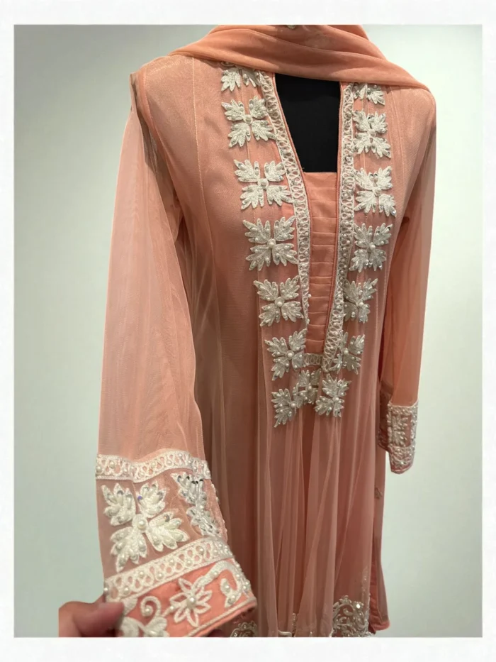 Blush Pink Ari & Pearl Embroidered Maxi Dress