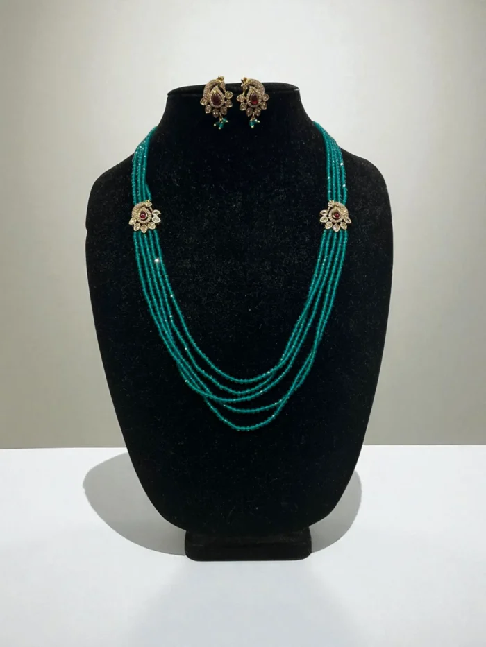 Kundan & Onix Beaded Multi-Strand Mala Set