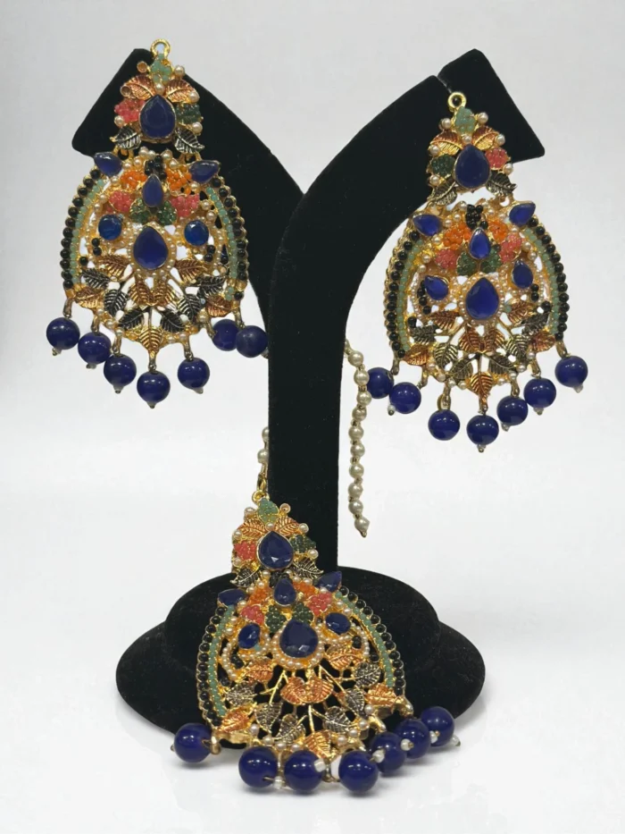 Nortan Chand Bali Earrings & Tikka Set